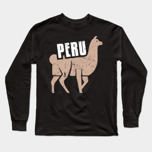 Retro Peruvian Peru Alpaca Long Sleeve T-Shirt